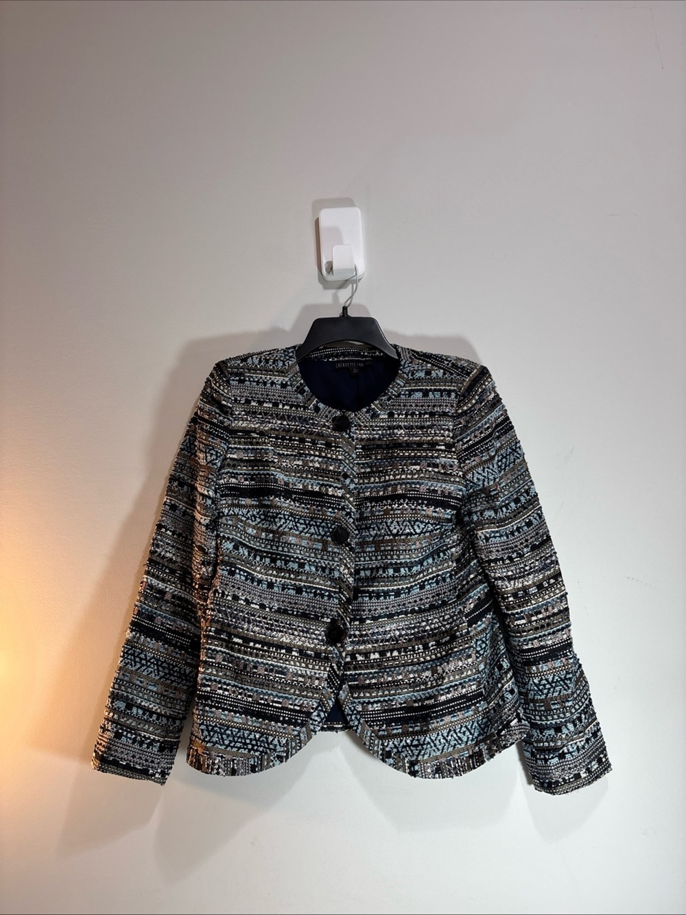 Lafayette 148 Woven Patterned Women’s Jacket - Black & Gray. 1240